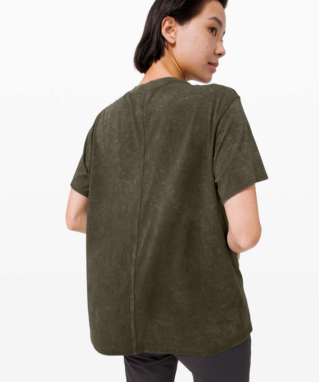 Lululemon All Yours Boyfriend Tee *Cloud - Cloudy Wash Dark Olive