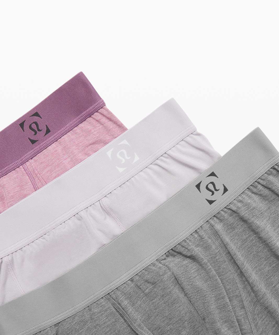 Lululemon Always In Motion Boxer *3 Pack 5" - Heathered Core Medium Grey / Iced Iris / Heathered Amethyst Velvet