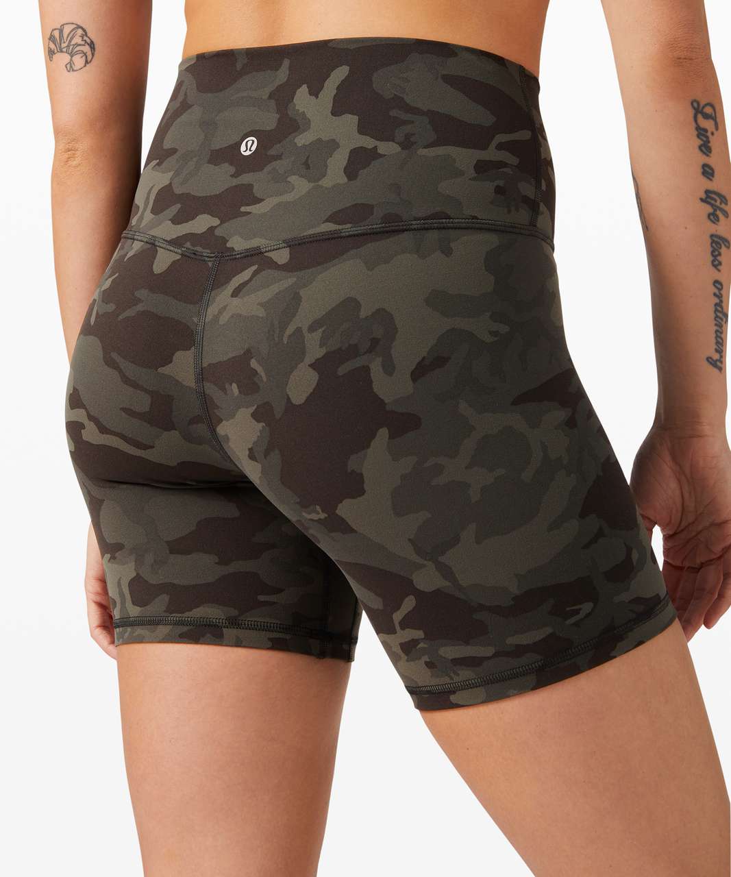 Align Shorts 6” in Incognito Camo Multi Gator Green (8) and Ebb to