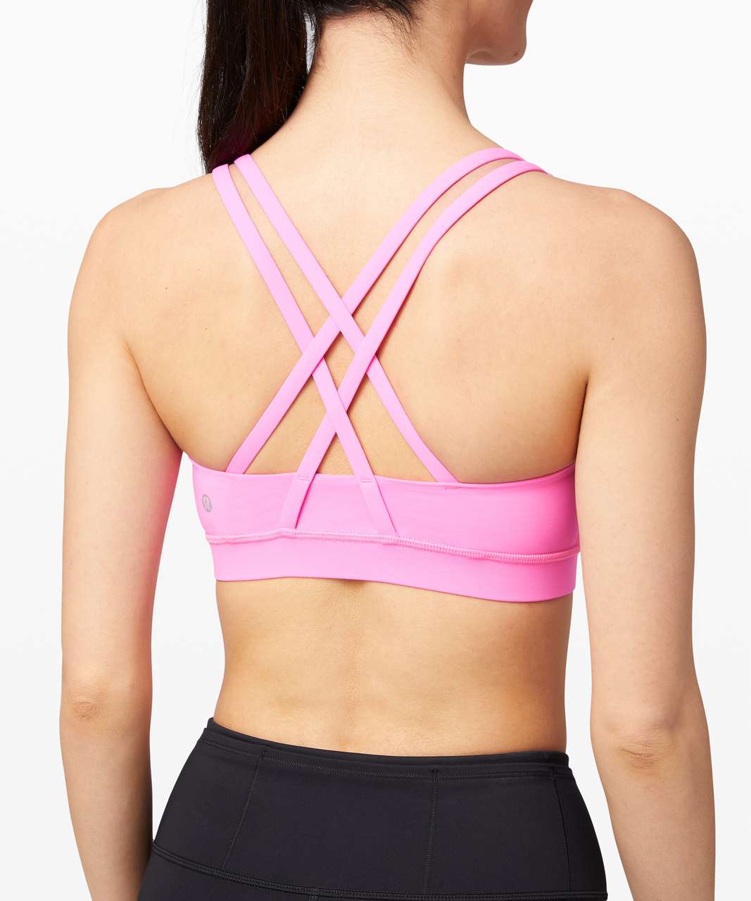 Lululemon Pink With Pink/Animal Print/Blue Straps Padded Sports Bra- Size 8