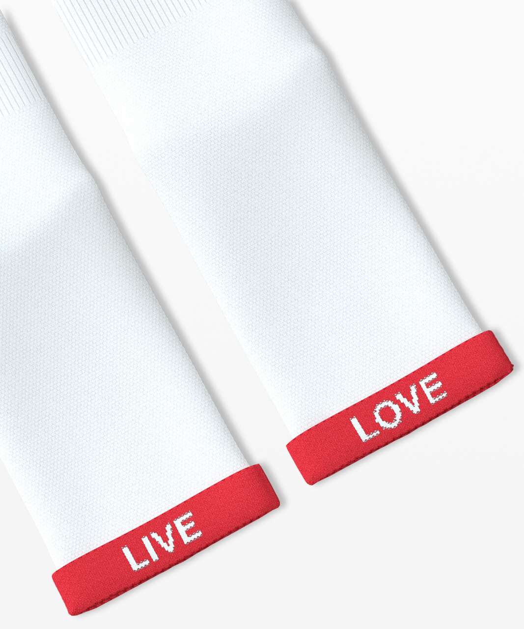 Lululemon Step To It Quarter Sock - White / Carnation Red