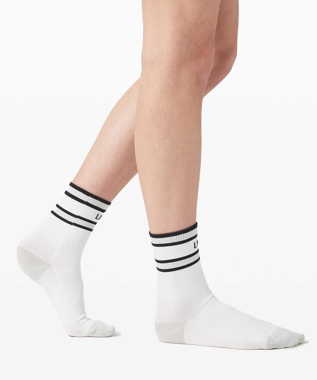 Busy Stripe Socks in Ivory