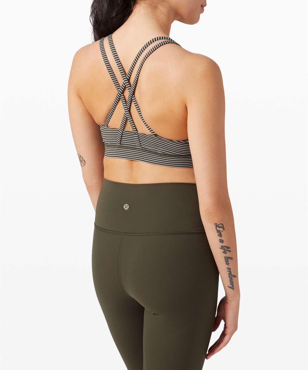 Lululemon All Sport Bra - Hyper Stripe Mauvelous Heathered Black