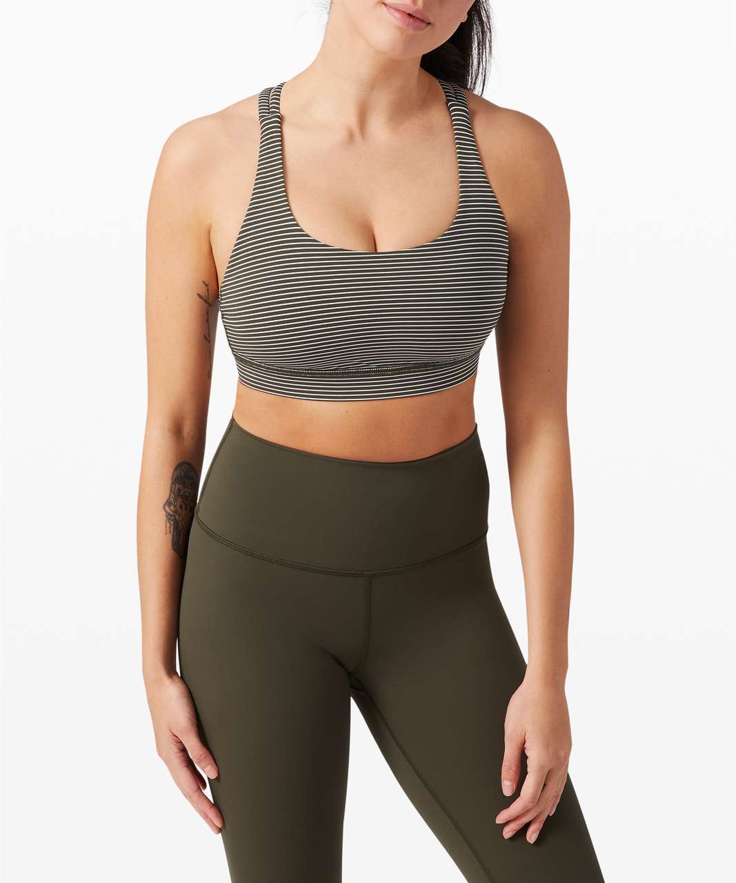 lululemon Energy Bra *Medium Support, B–D Cups, Army Green