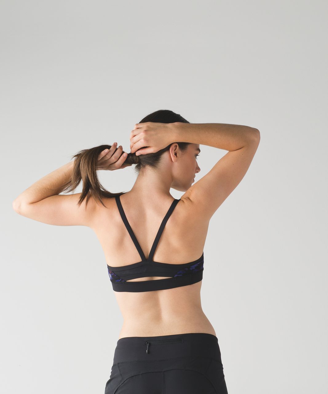 Lululemon Rise and Run Bra - Mini Hounds Camo Emperor Blue Black / Black