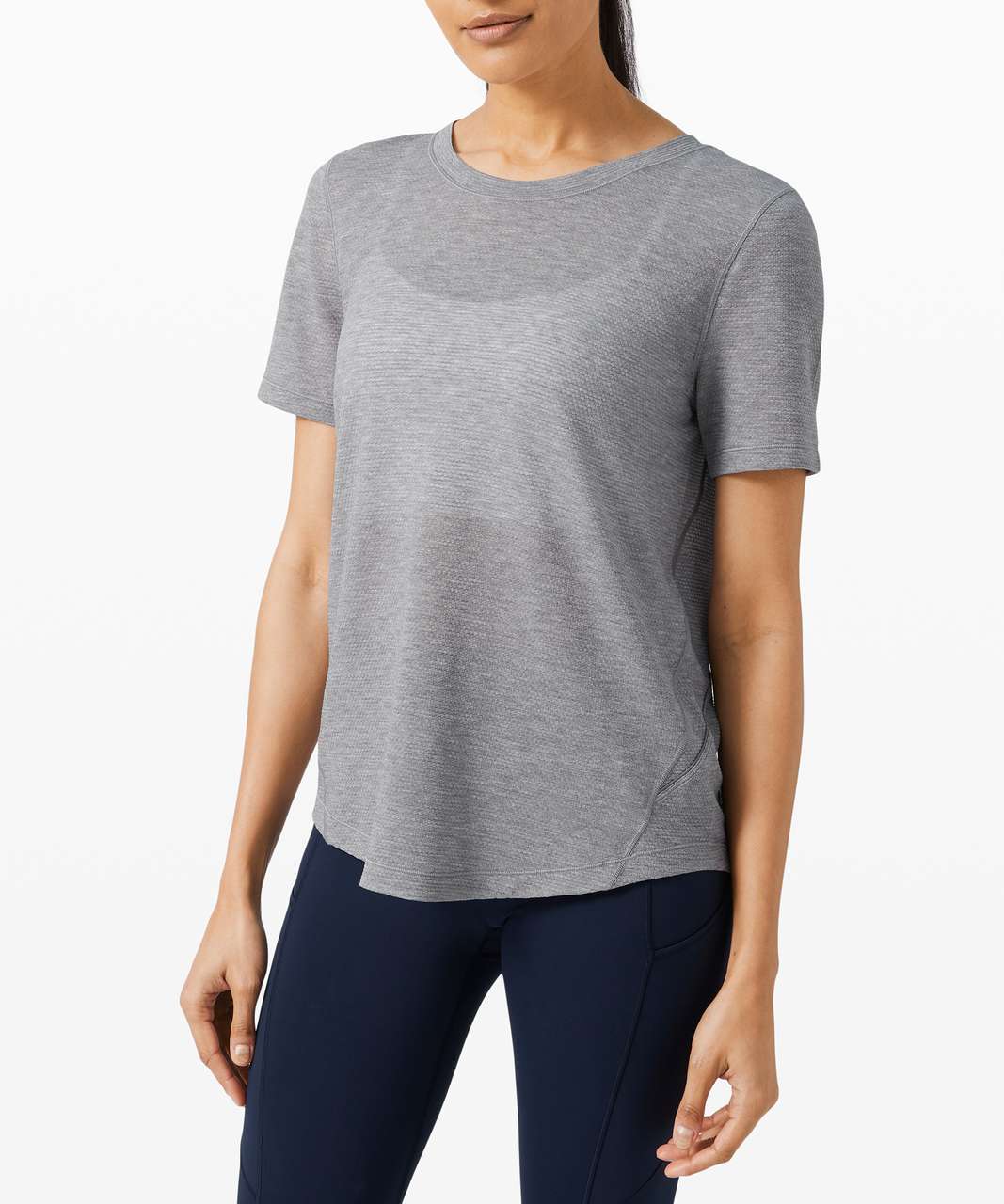 Lululemon Long Distance Short Sleeve - Heathered Asphalt Grey