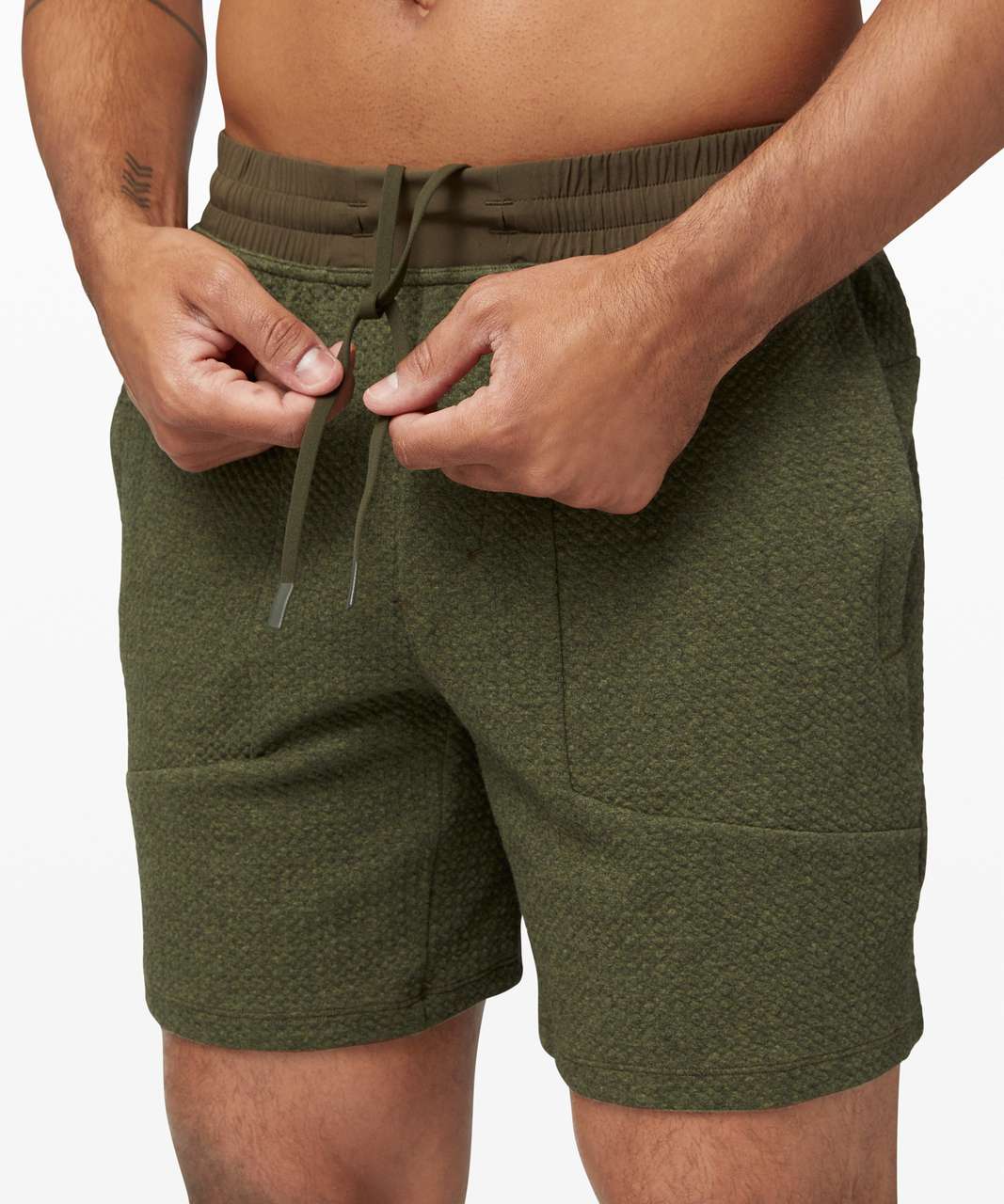 Lululemon At Ease Short 7" - Dark Olive / Black