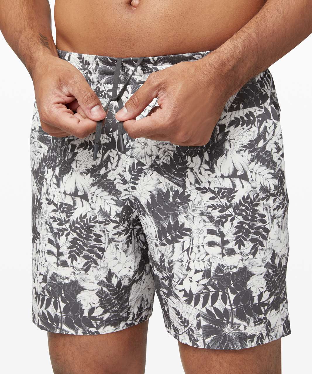 Lululemon Channel Cross Swim Short *7" - Urban Tropics White Graphite Grey