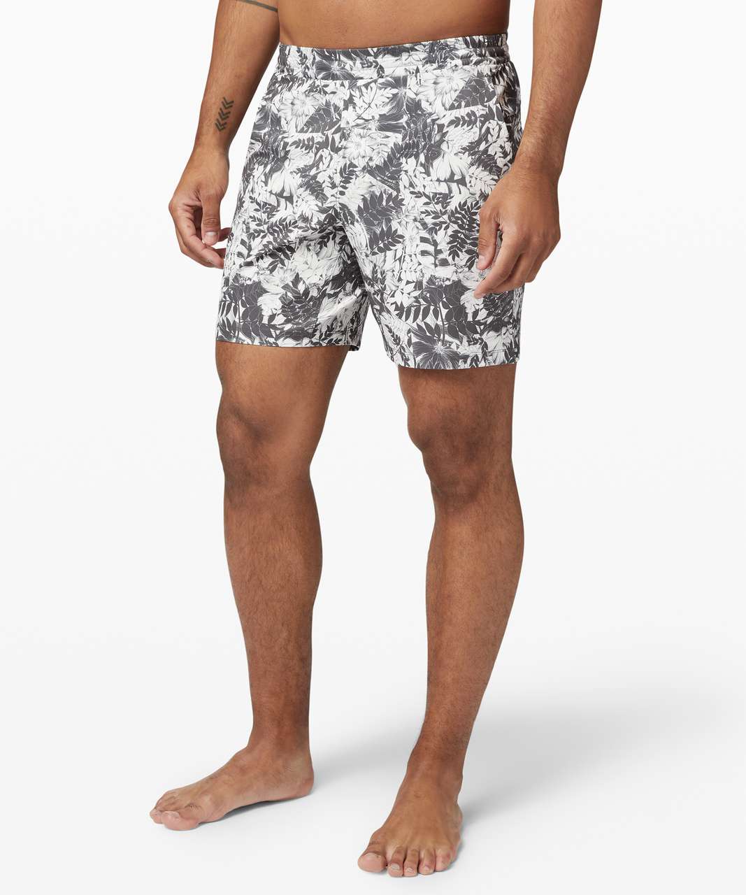 Lululemon Channel Cross Swim Short *7" - Urban Tropics White Graphite Grey