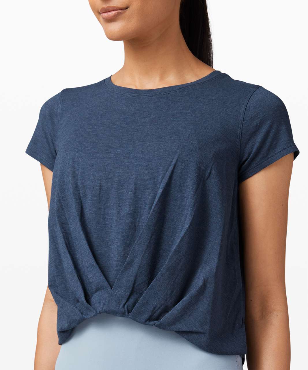 Lululemon Pleats and Thank You Short Sleeve - Heathered Ink Blue