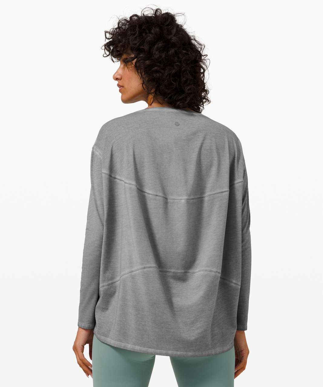 Lululemon Back In Action Long Sleeve *Fade - Sublimado Pigment Dye Asphalt  Grey - lulu fanatics