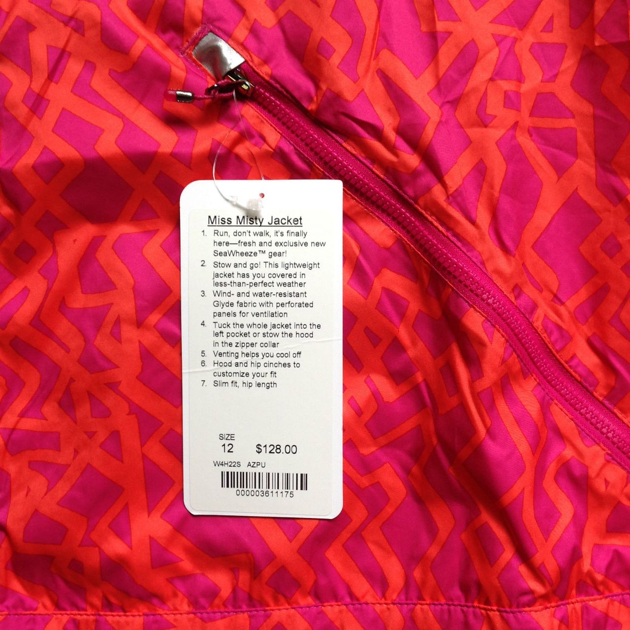 Lululemon Miss Misty Jacket - 2015 Seawheeze - Pink/Orange