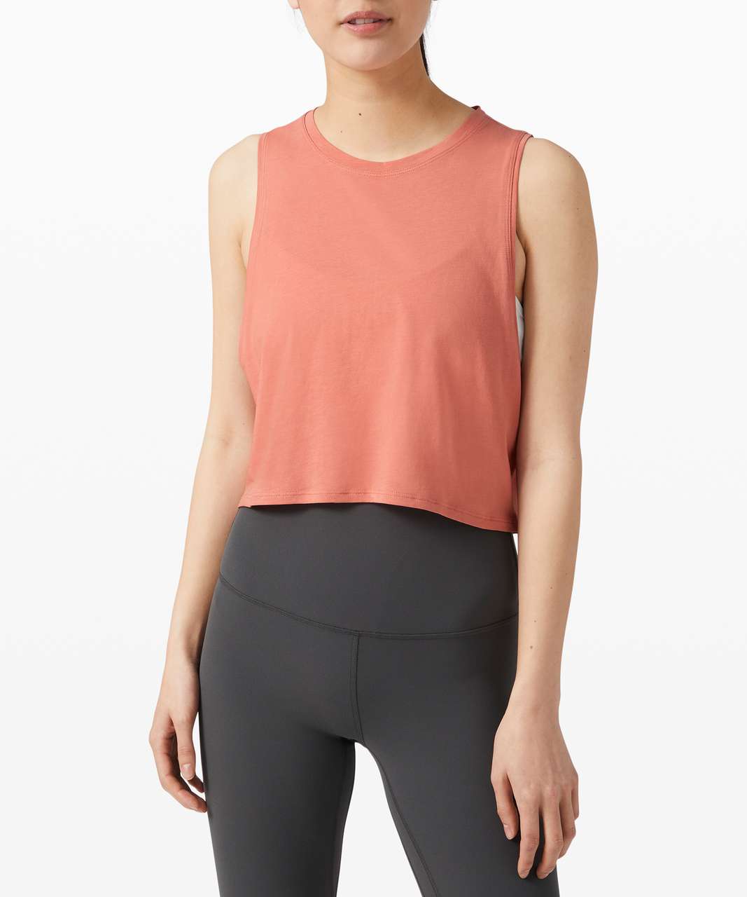 Lululemon Cut Back Crop Tank - Rustic Coral