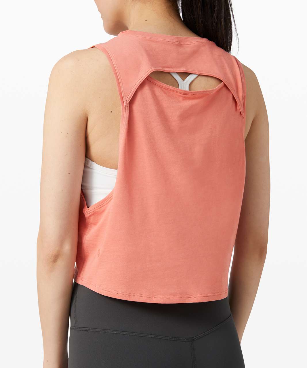 Lululemon Cut Back Crop Tank - Rustic Coral