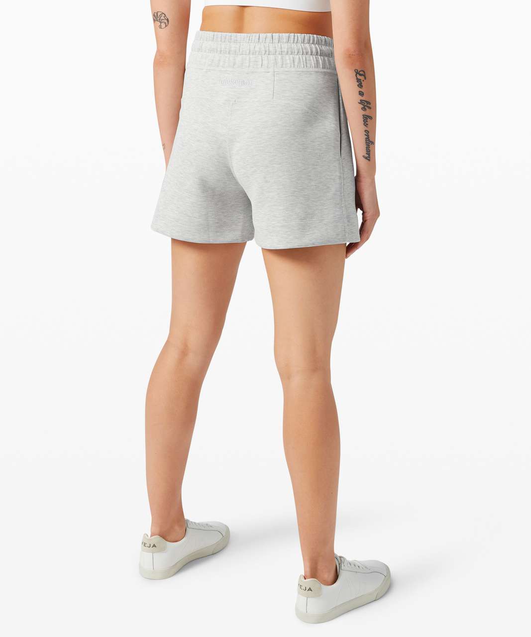 Lululemon Soft Ambitions High Rise Short 4 - Heathered Core Ultra Light  Grey - lulu fanatics