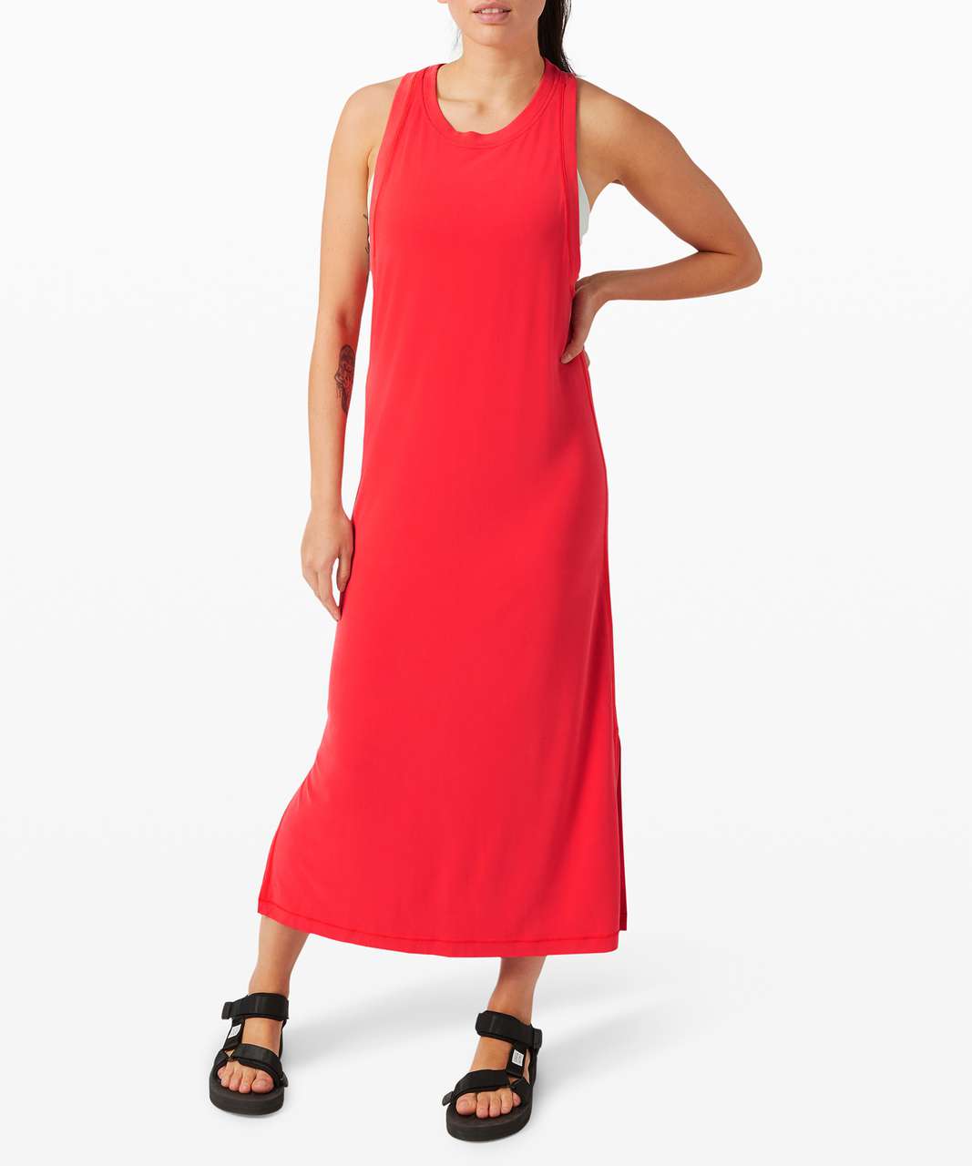 Lululemon V-Neck Midi Dress - Black - lulu fanatics