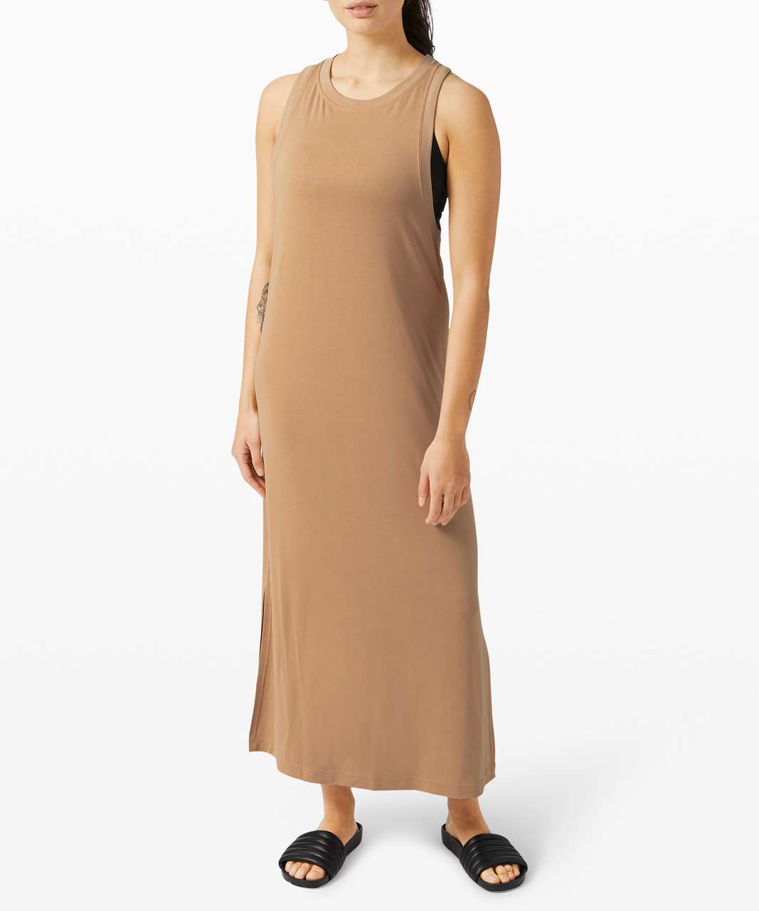 Lululemon Ease of it All V-Neck Midi Dress Softstreme - Black - lulu  fanatics