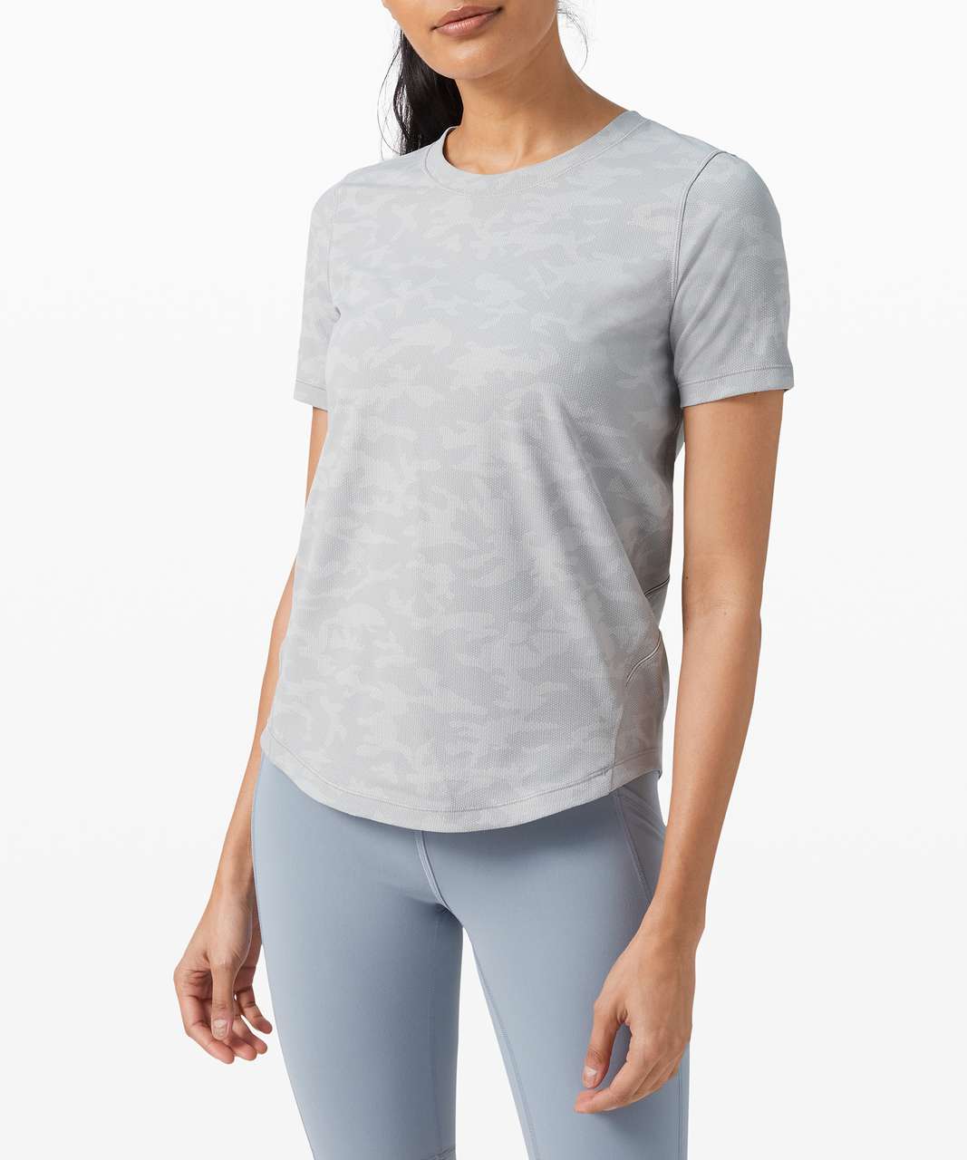 Lululemon Long Distance Short Sleeve - Incognito Camo SSL Silver Drop Alpine White