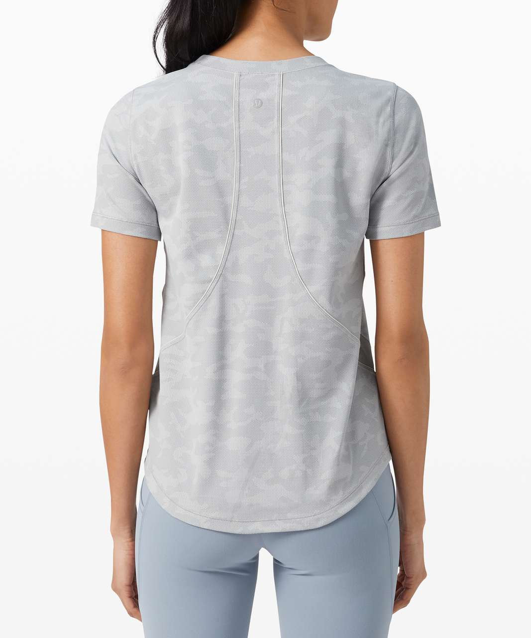 Lululemon Long Distance Short Sleeve - Incognito Camo SSL Silver Drop Alpine White