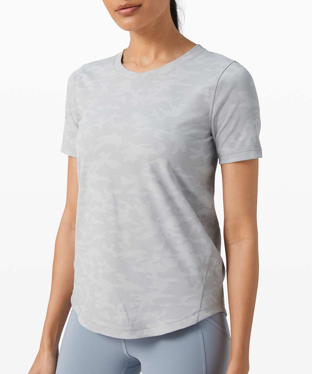 Lululemon Long Distance Short Sleeve - Incognito Camo SSL Silver Drop Alpine White