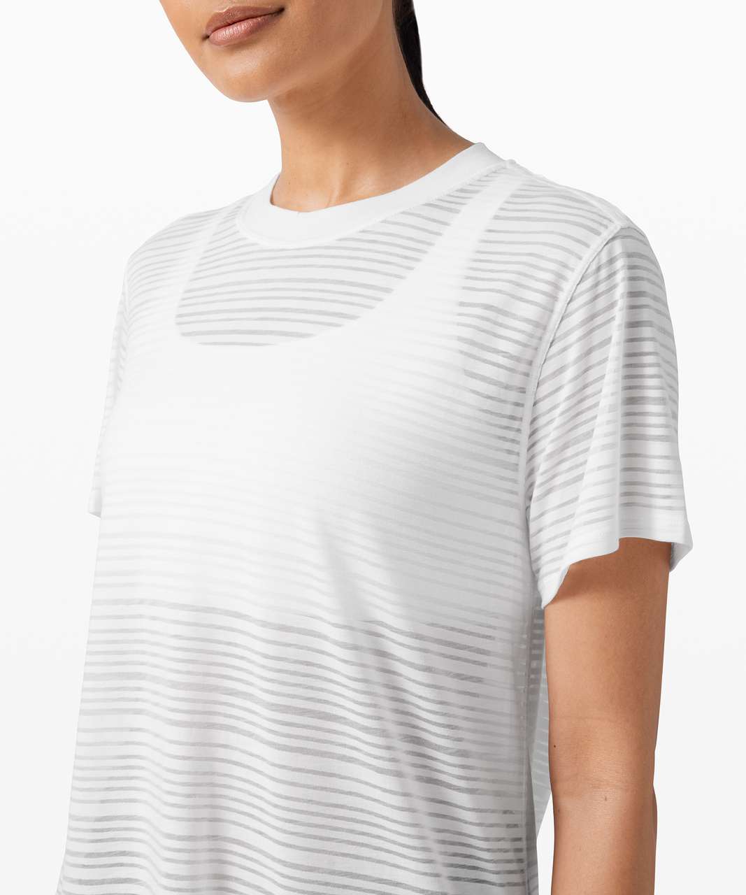 Lululemon All Yours Boyfriend Tee *Stripe - White