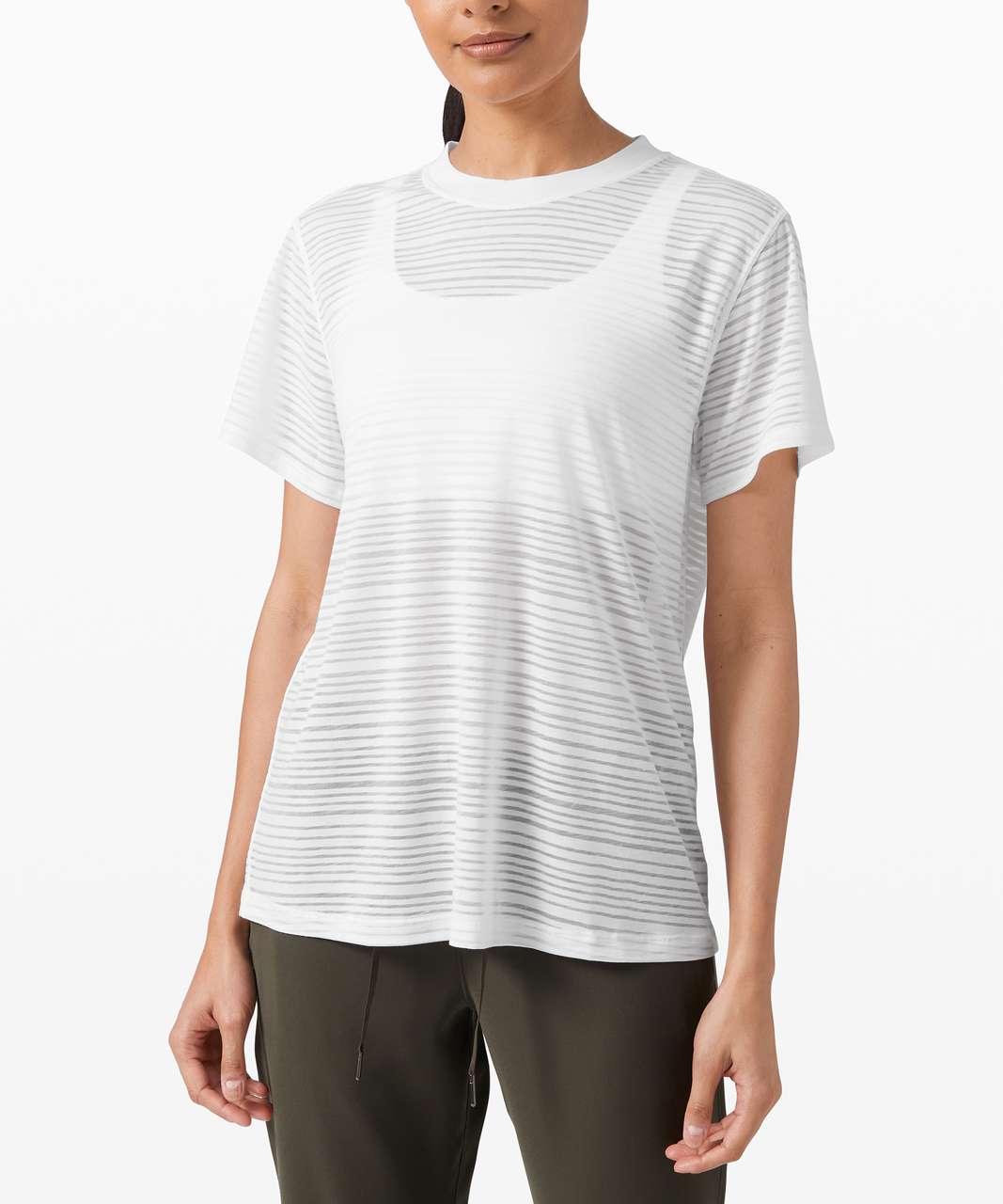 Lululemon All Yours Boyfriend Tee *Stripe - White - lulu fanatics