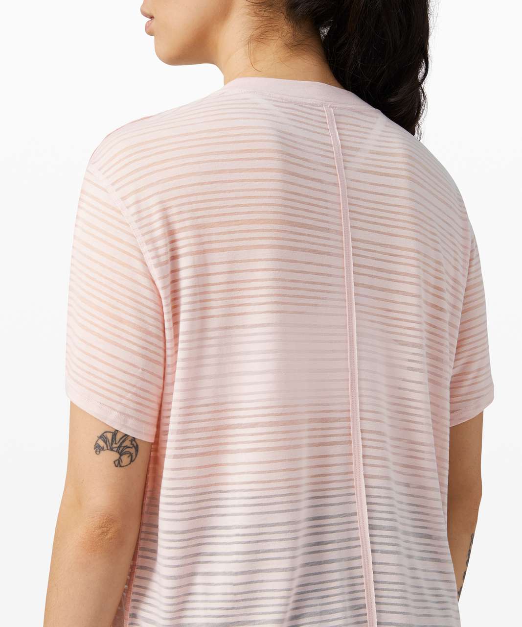 Lululemon All Yours Boyfriend Tee *Stripe - Misty Pink