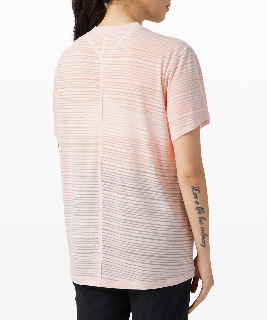 Lululemon All Yours Boyfriend Tee *Stripe - Misty Pink