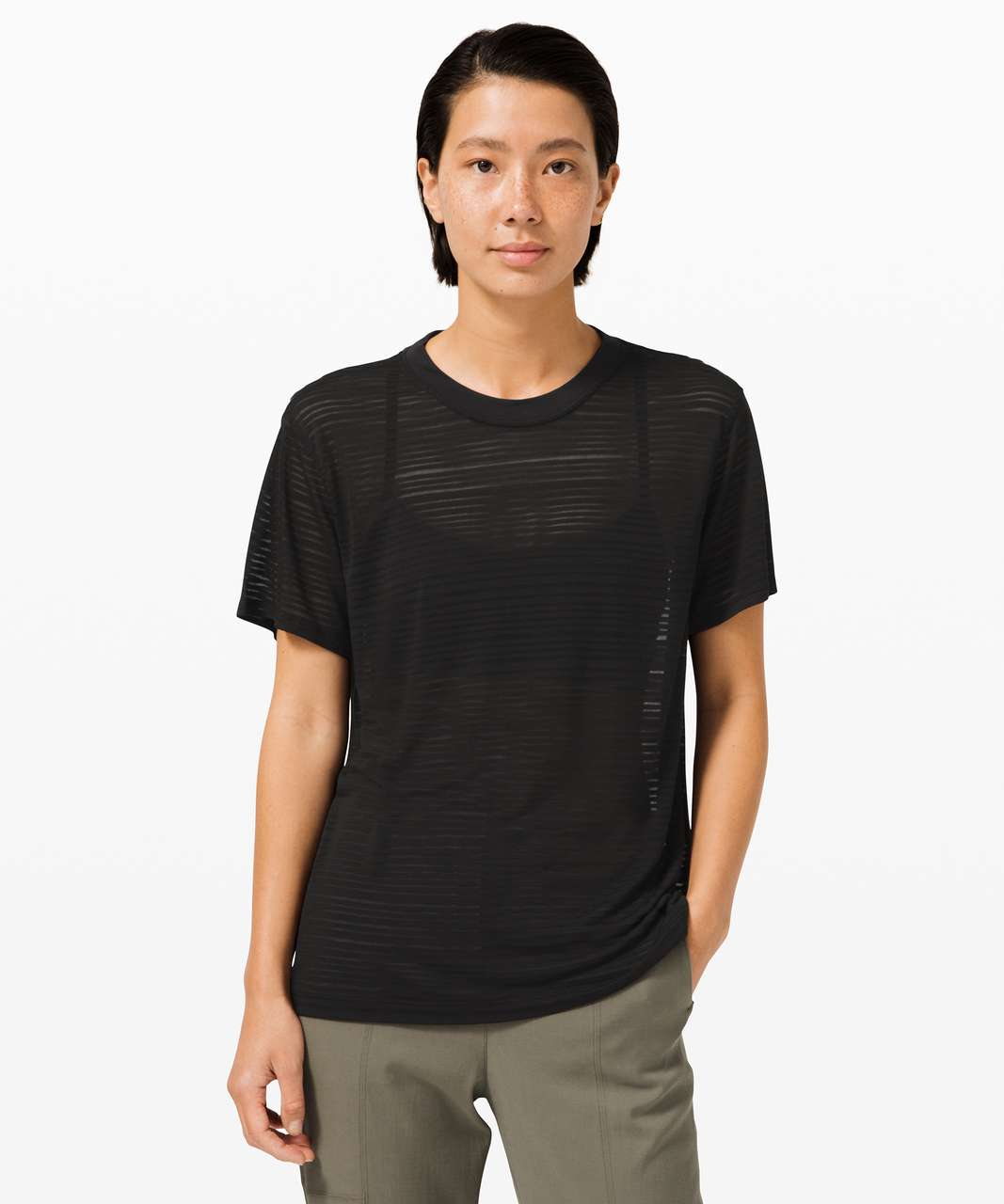 Lululemon All Yours Boyfriend Tee *Stripe - Black