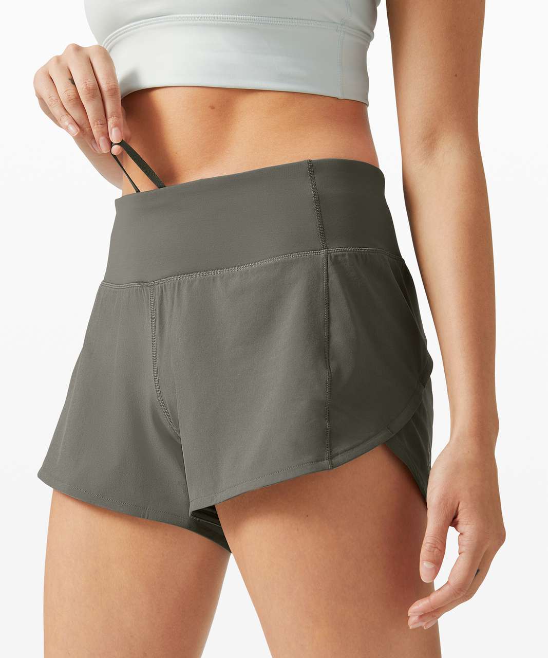 NEW LULULEMON Speed Up 2.5 Short 4 Grey Sage Gym Run