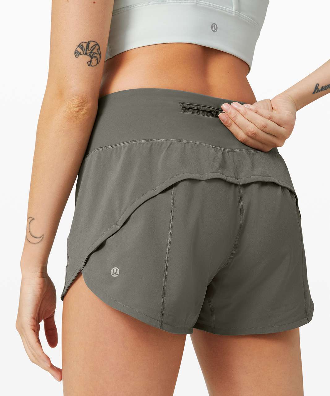 Lululemon Speed Up Short Long *4" Updated Fit - Grey Sage