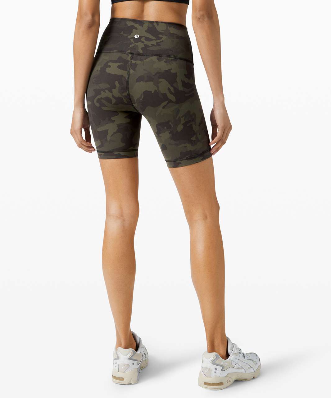 Align Shorts 6” in Incognito Camo Multi Gator Green (8) and Ebb to Street  Racerback Crop Tank in Black (6). : r/lululemon