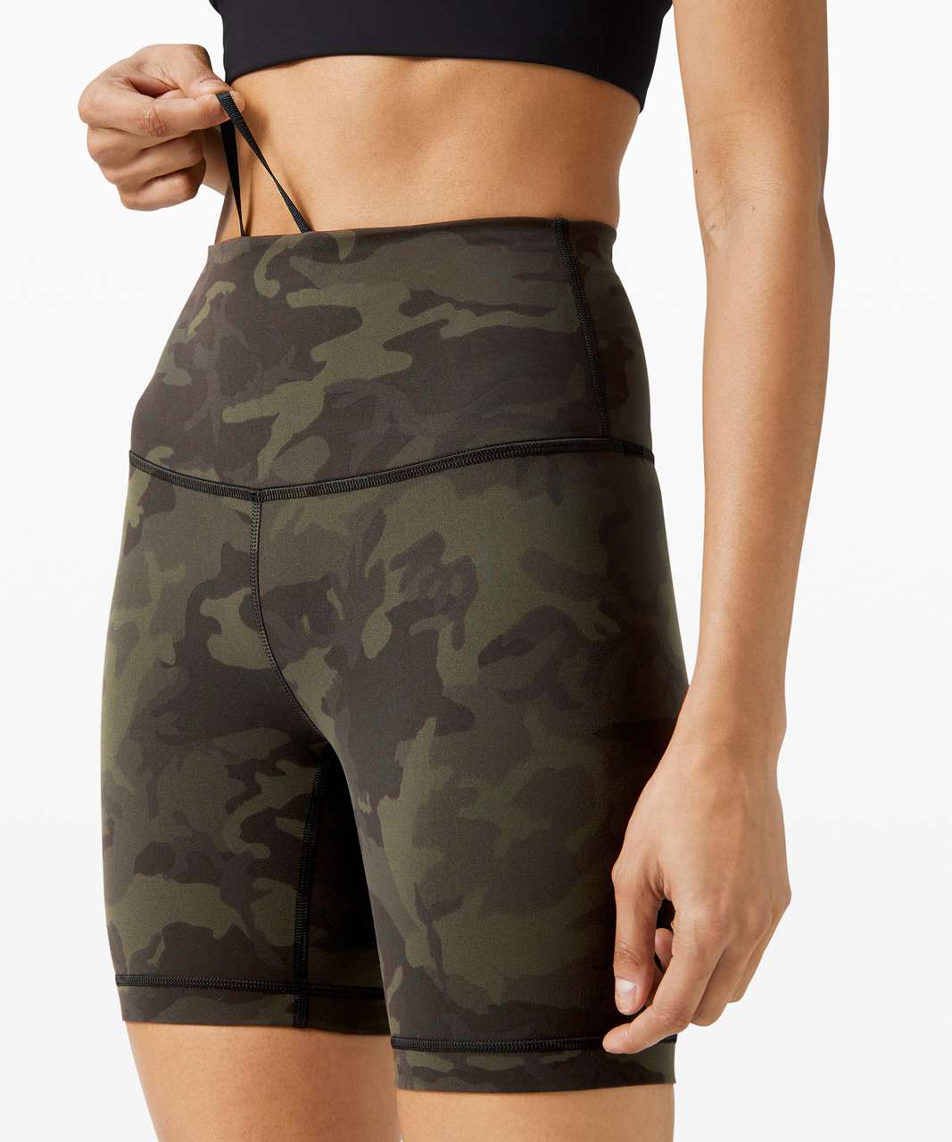 Lululemon Wunder Train High-Rise Short 6 - Incognito Camo Multi Gator Green  - lulu fanatics