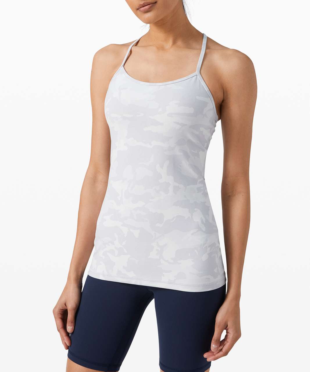 Lululemon Power Y Tank *Everlux - Incognito Camo Alpine White Multi