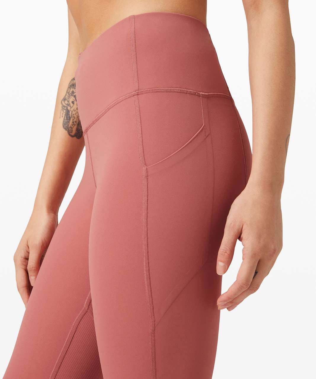 Lululemon Pace Rival High-Rise Crop 22" - Cherry Tint