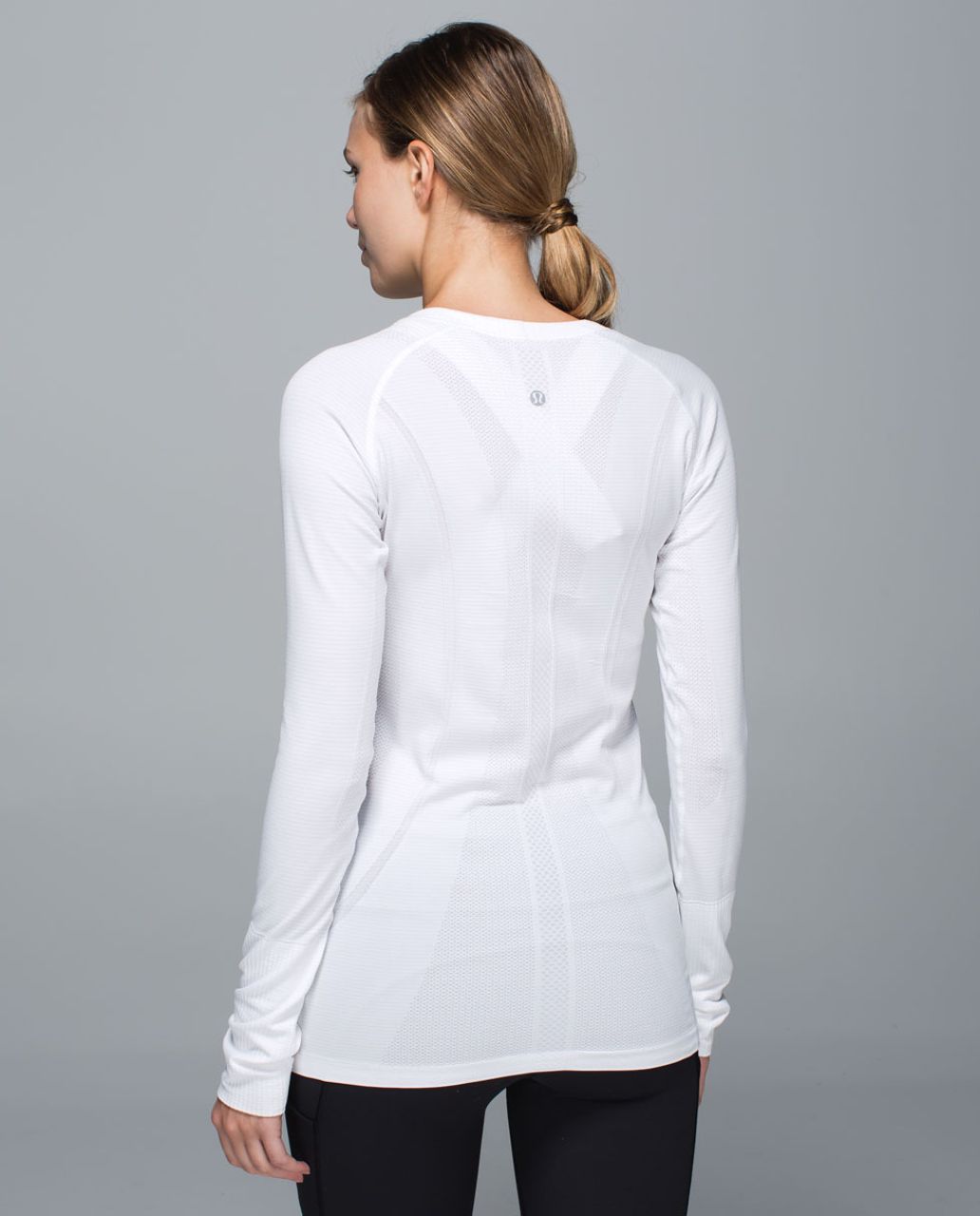 Lululemon Swiftly Tech Long Sleeve Crew (White/White/Black, 12) at   Men's Clothing store