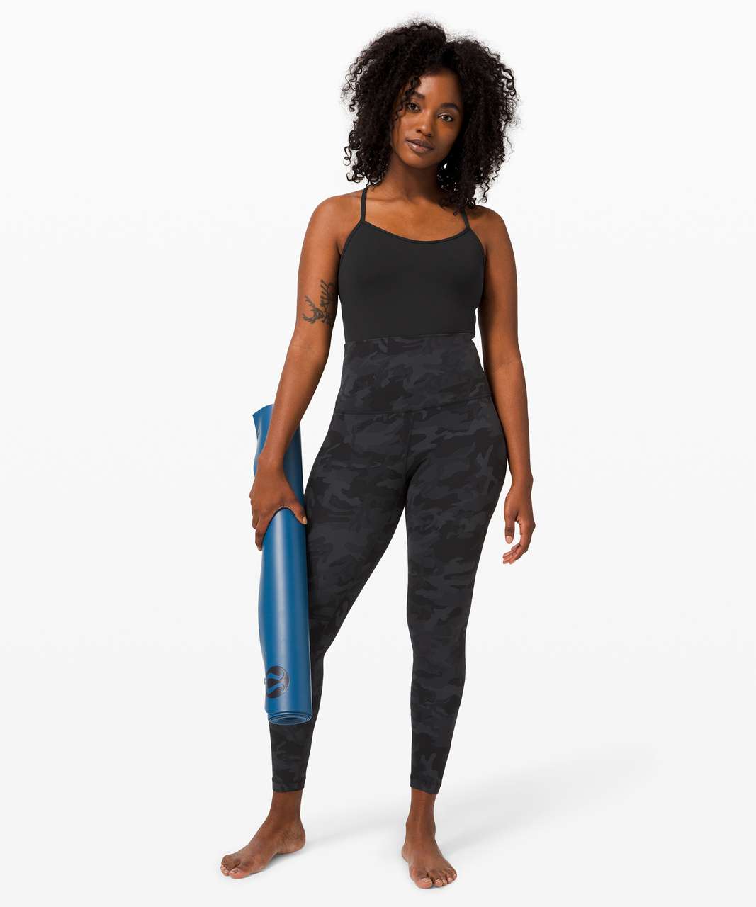 Lululemon Nulu and Mesh Mid-Rise Yoga Crop 23 - Black - lulu fanatics