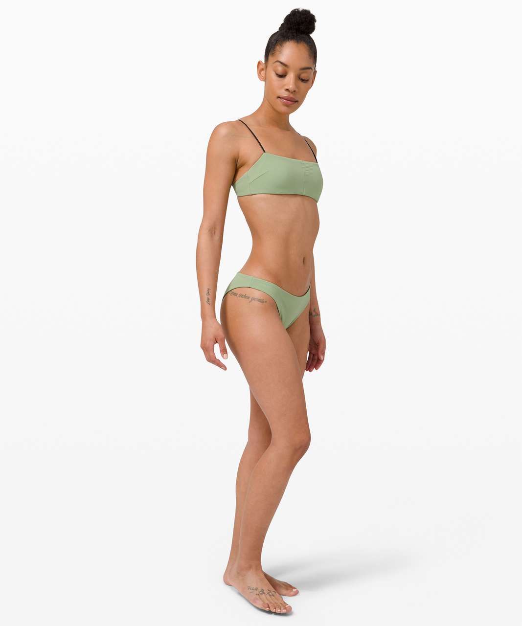 Lululemon Pool Play Mid Rise Skimpy Bottom Reversible - Vista Green / Black