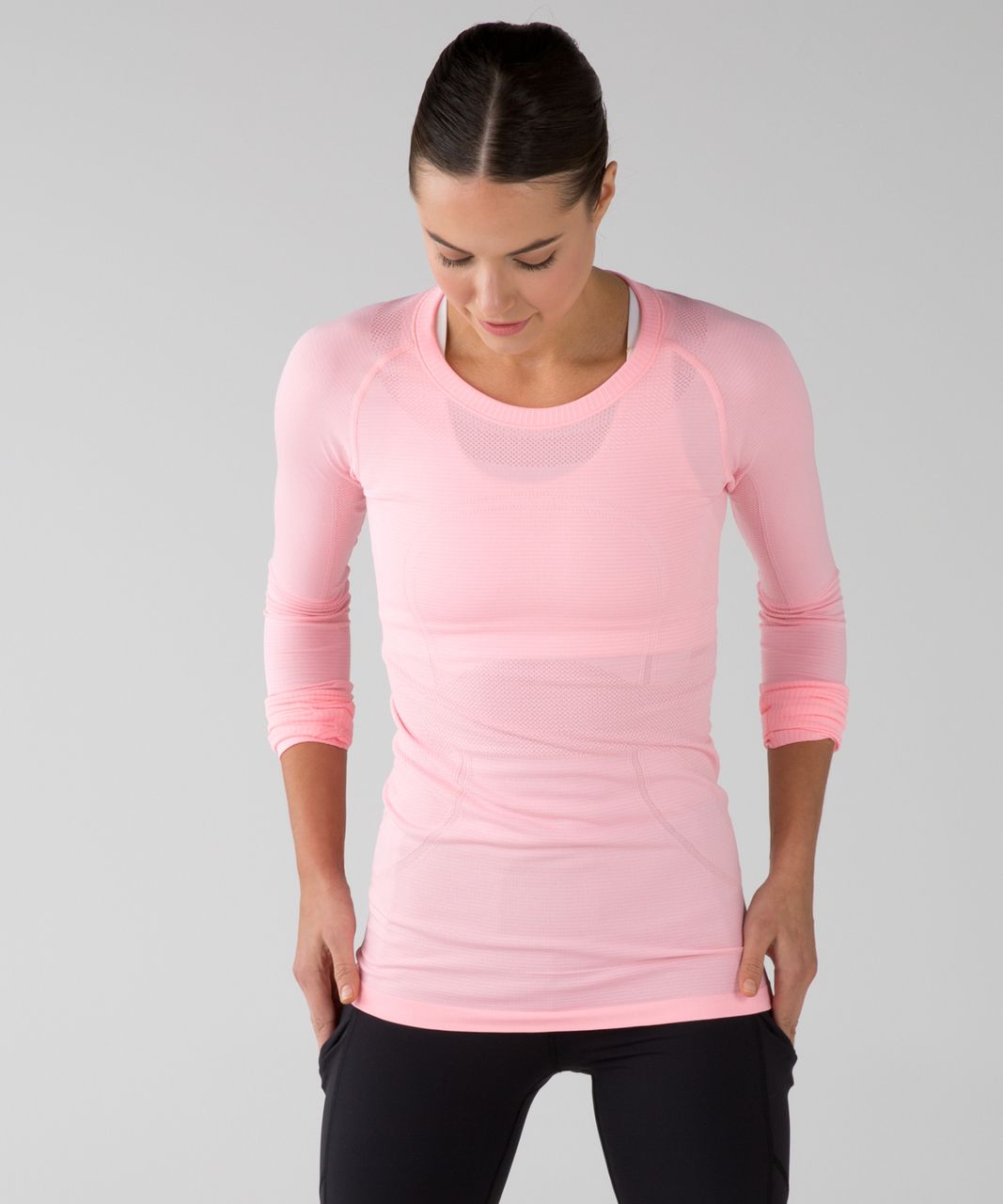 Lululemon Swiftly Tech Long Sleeve Crew - Heathered Bleached Coral