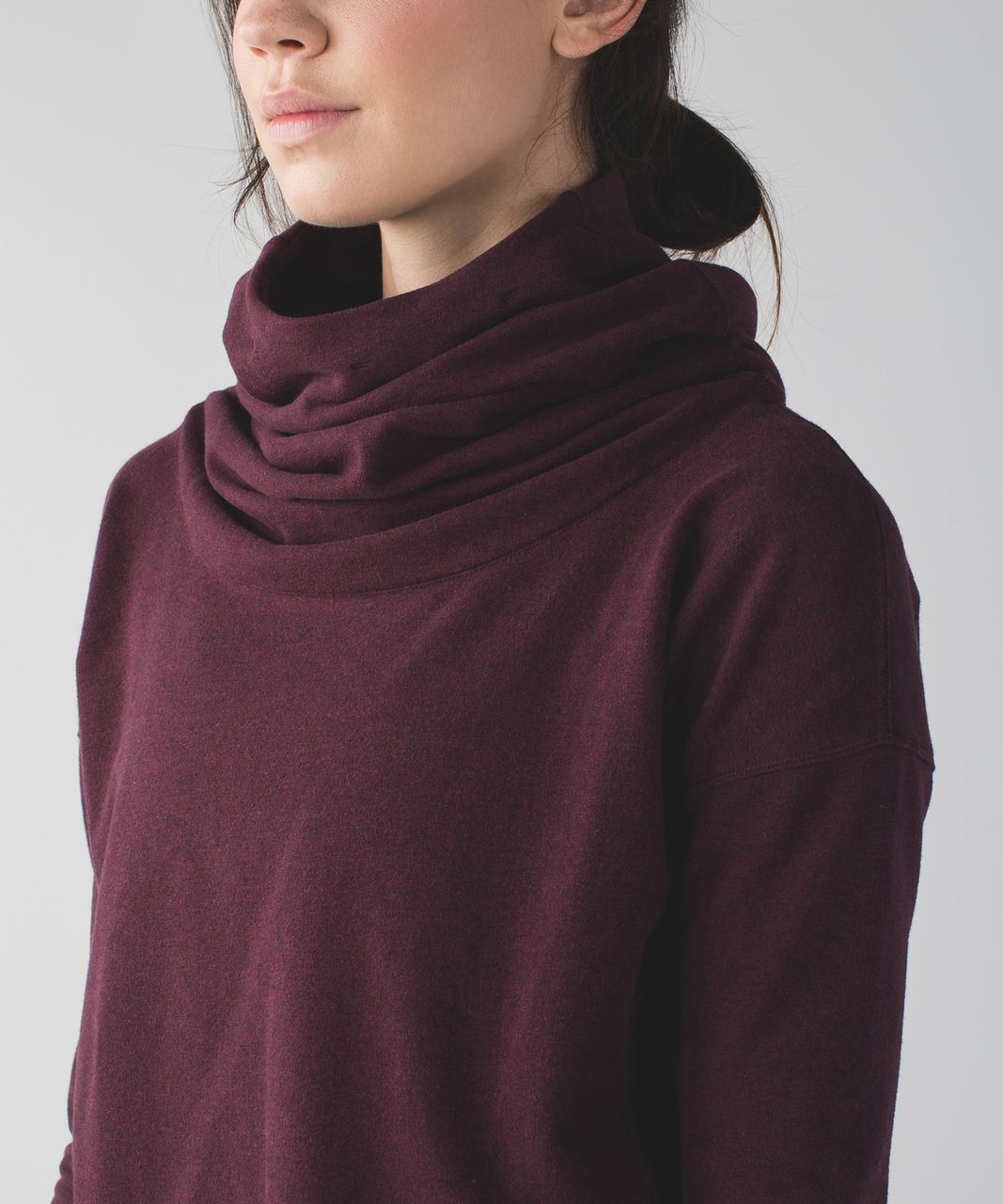 Lululemon Stress Less Hoodie Funnel Neck Sweatshirt Maroon Women's Size 4