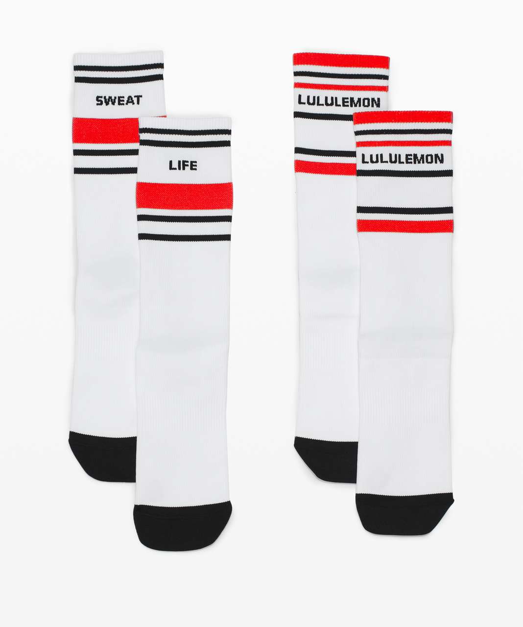 Lululemon Tale To Tell Crew Sock*2 Pack - White / Black / Carnation Red