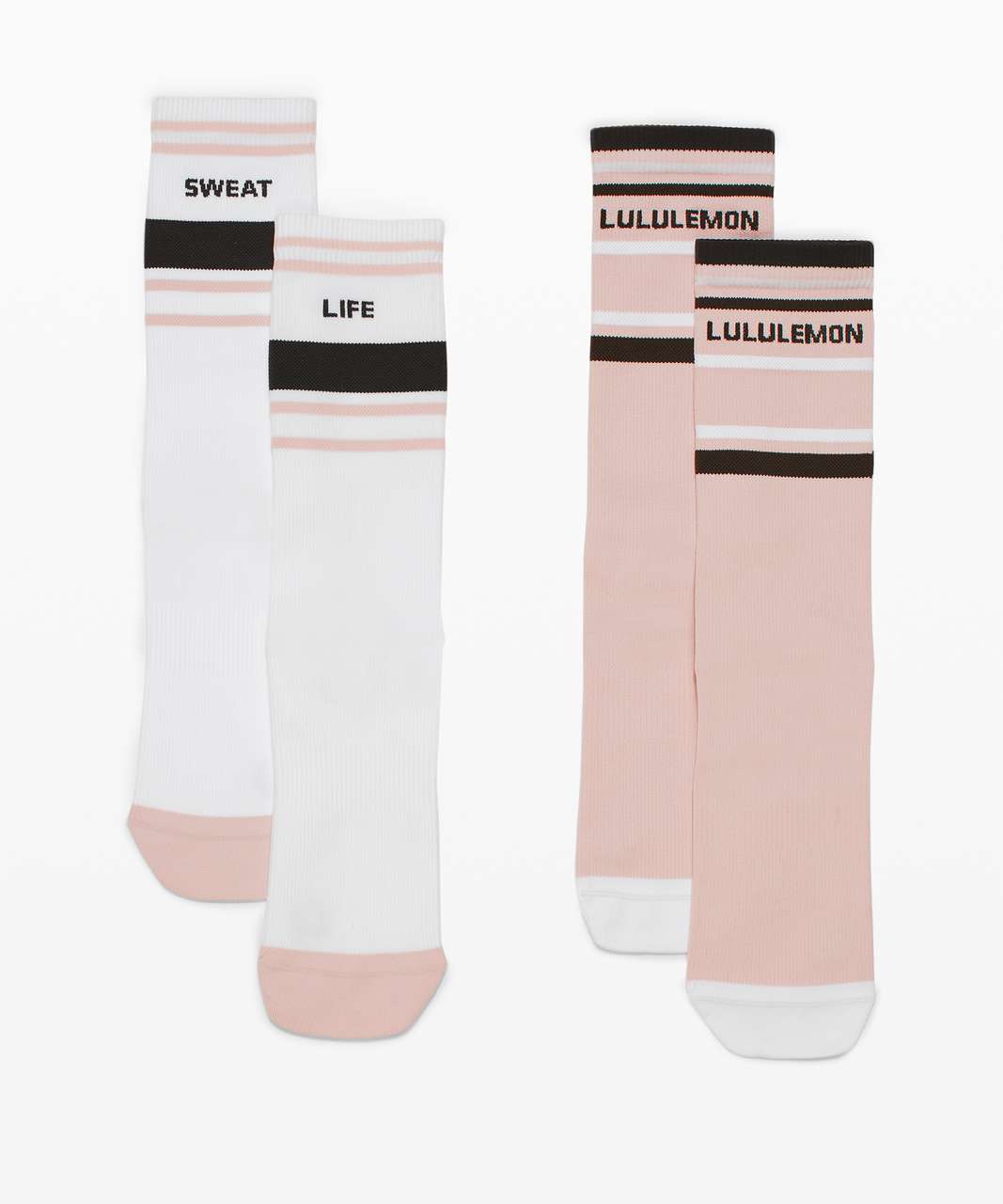 Lululemon Tale To Tell Crew Sock*2 Pack - White / Misty Pink / Graphite Grey