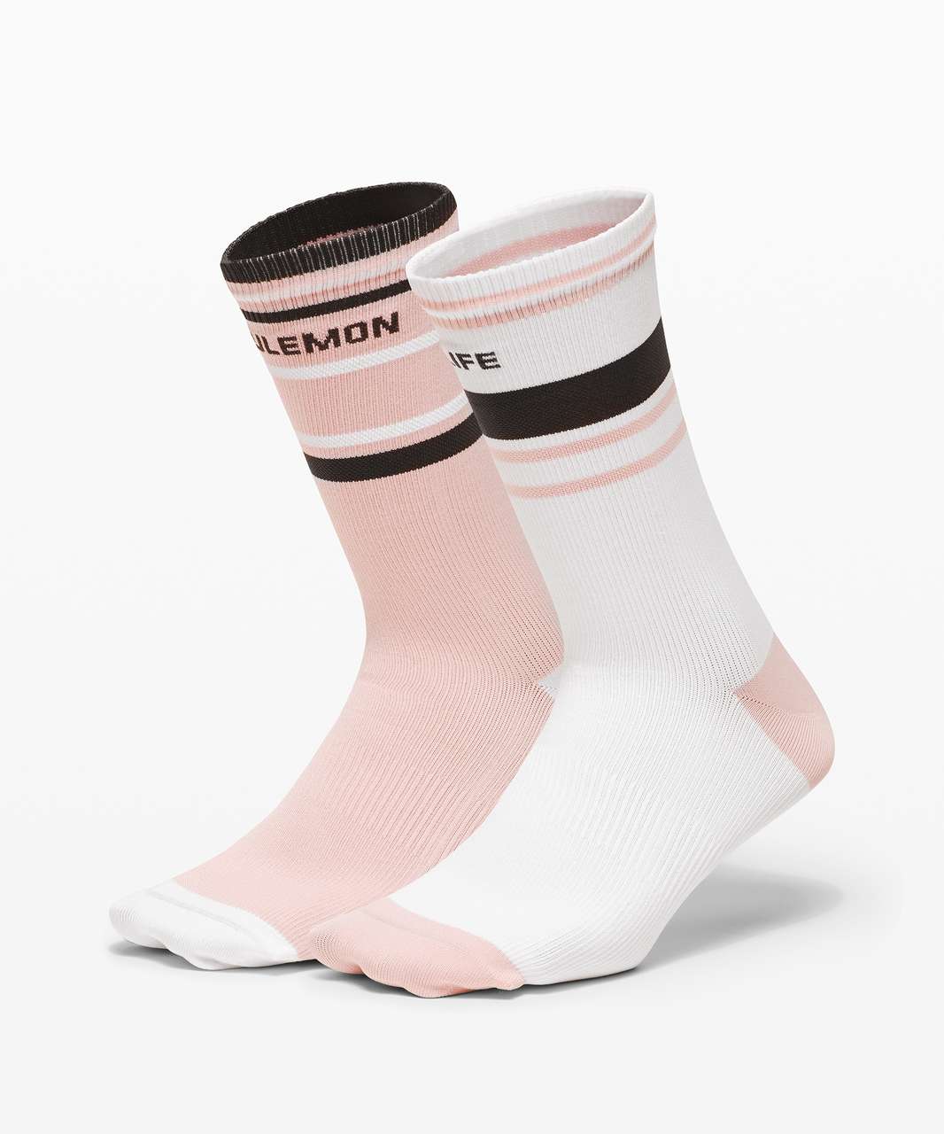 Lululemon Tale To Tell Crew Sock*2 Pack - White / Misty Pink / Graphite Grey