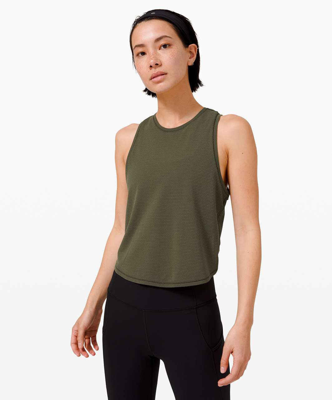 Lululemon Fast as Light Tank *Mesh - Camo Green