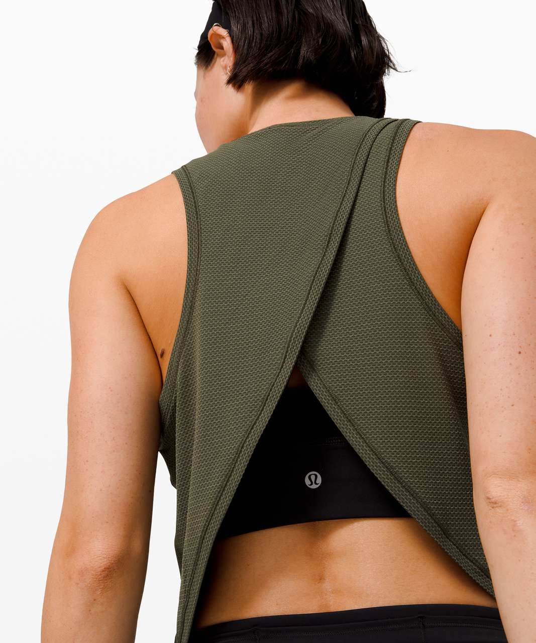 Lululemon Fast as Light Tank *Mesh - Camo Green