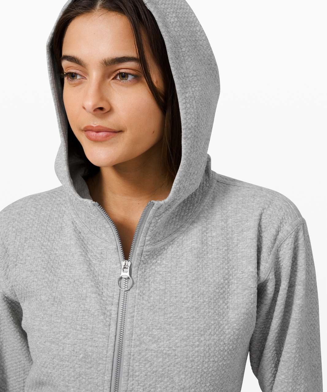 Lululemon All Yours Zip Hoodie *Bubble Dot - Heathered Core Light Grey / White