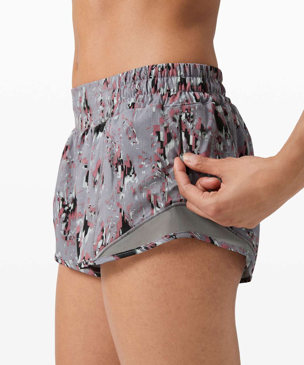 Lululemon Hotty Hot Short II *2.5 - Floral Flux Multi / Raceway Grey - lulu  fanatics