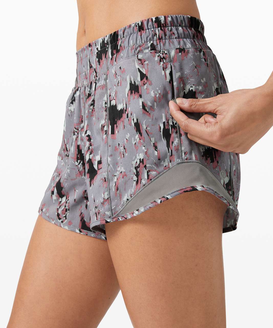 Lululemon Hotty Hot Short II *Long 4" - Floral Flux Multi / Raceway Grey