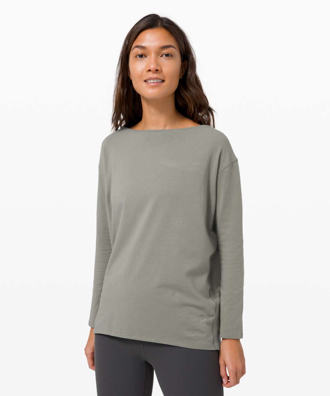 Lululemon Back In Action Long Sleeve - Grey Sage