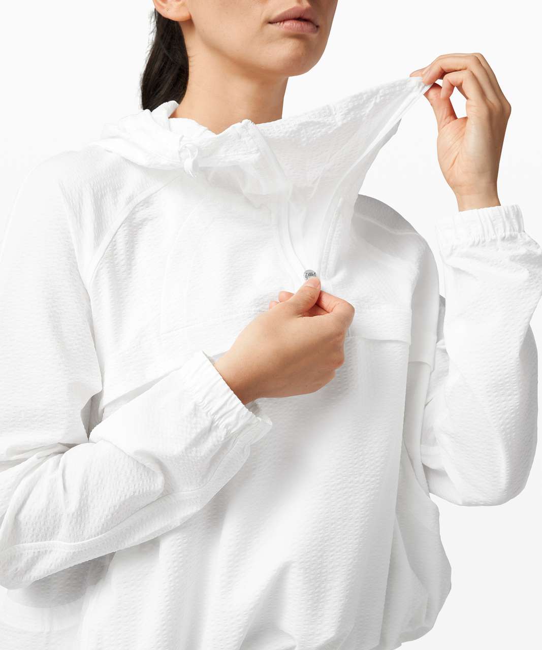 Lululemon Seek Vistas 1/2 Zip Jacket *Seersucker - White